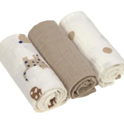 Lot de 3 langes Little Mateys bleu roi (60 x 60 cm)