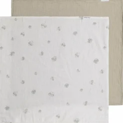 Lot de 2 langes Tender Beige-Clover (65 x 65 cm)