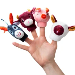 Lot de 4 marionnettes à doigt Ferme