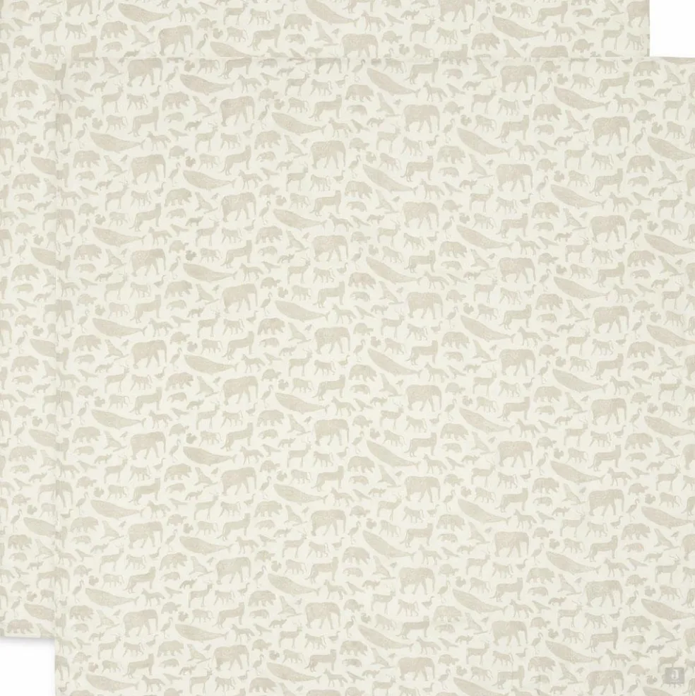 Lot de 2 maxi langes en gaze de coton Animals Nougat (115 x 115 cm)