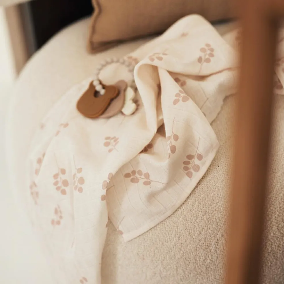 Lot de 2 maxi langes en gaze de coton Twig Wild Rose (115 x 115 cm)