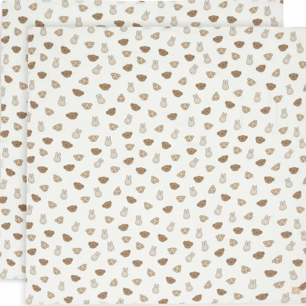 Lot de 2 maxi-langes en coton Miffy and Friends (115 x 115 cm)