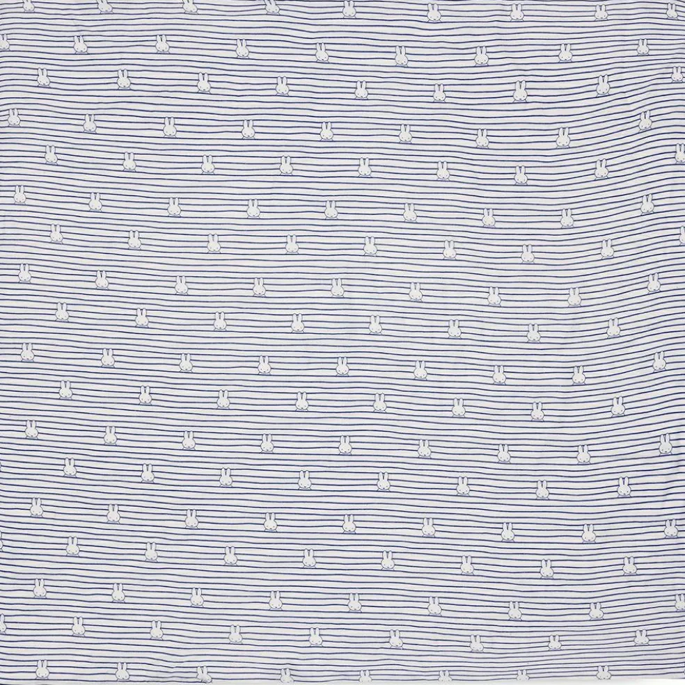 Lot de 2 maxi-langes en coton Miffy Stripe Navy (115 x 115 cm)