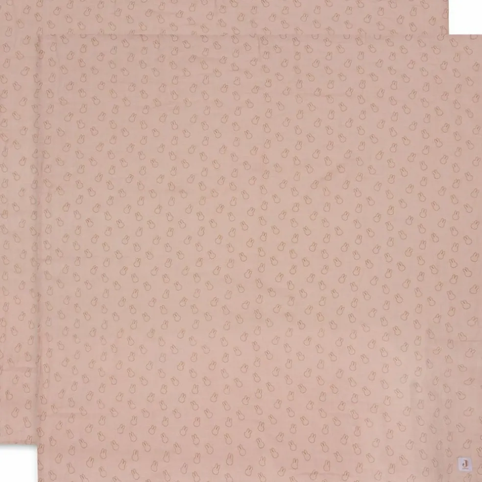 Lot de 2 maxi-langes en coton Miffy Wild Rose (115 x 115 cm)