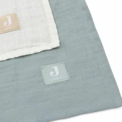 Lot de 2 maxi-langes en coton Sea Green-Ivory (115 x 115 cm)