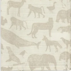 Lot de 3 mini langes en gaze de coton Animals Nougat (31 x 31 cm)