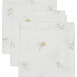 Lot de 3 mini langes en gaze de coton Lovely Birds (31 x 31 cm)