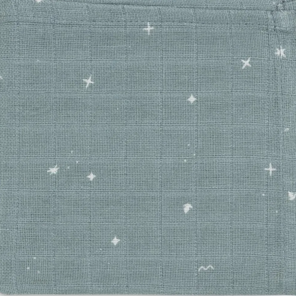 Lot de 3 mini langes en gaze de coton Sea Green (31 x 31 cm)