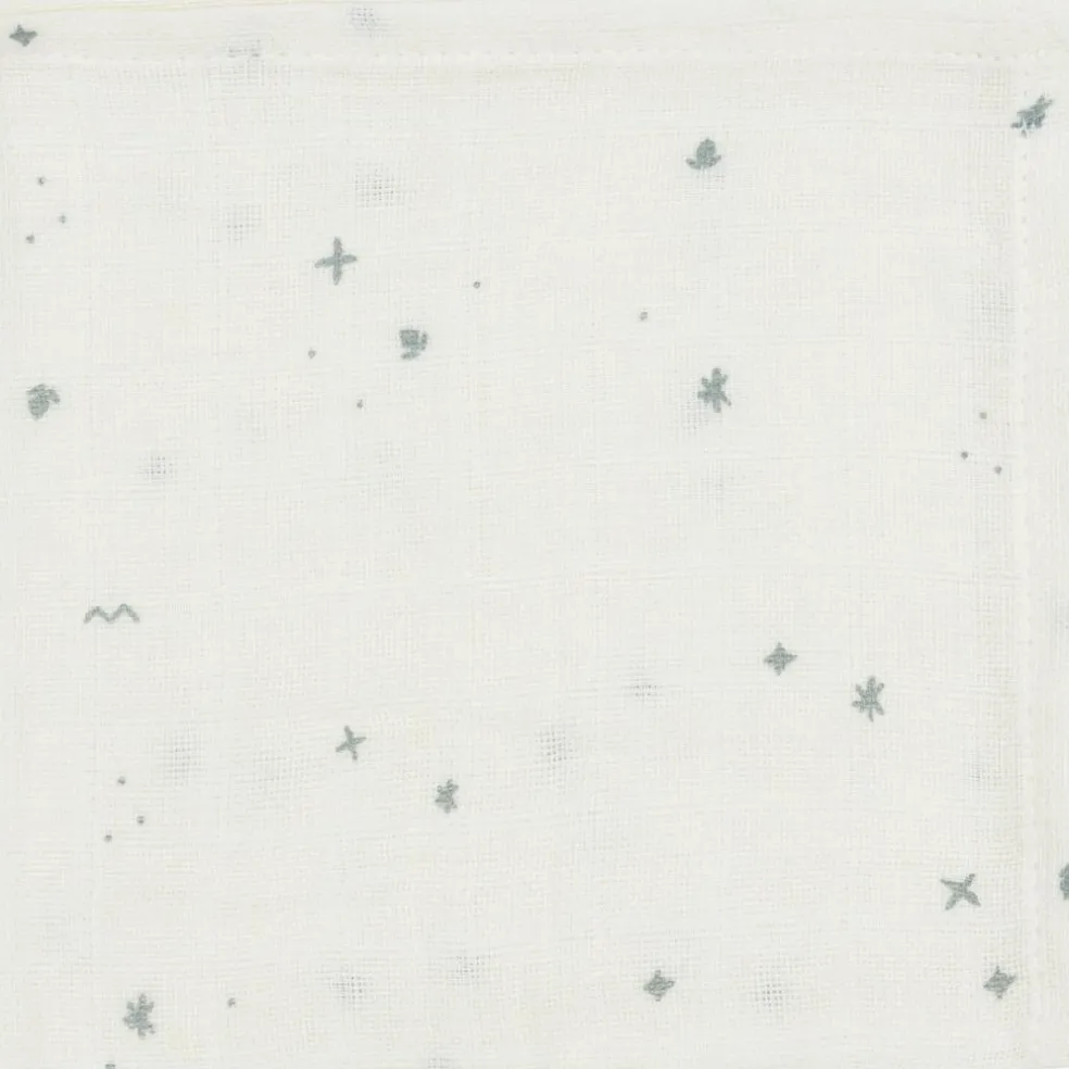 Lot de 3 mini langes en gaze de coton Sea Green (31 x 31 cm)