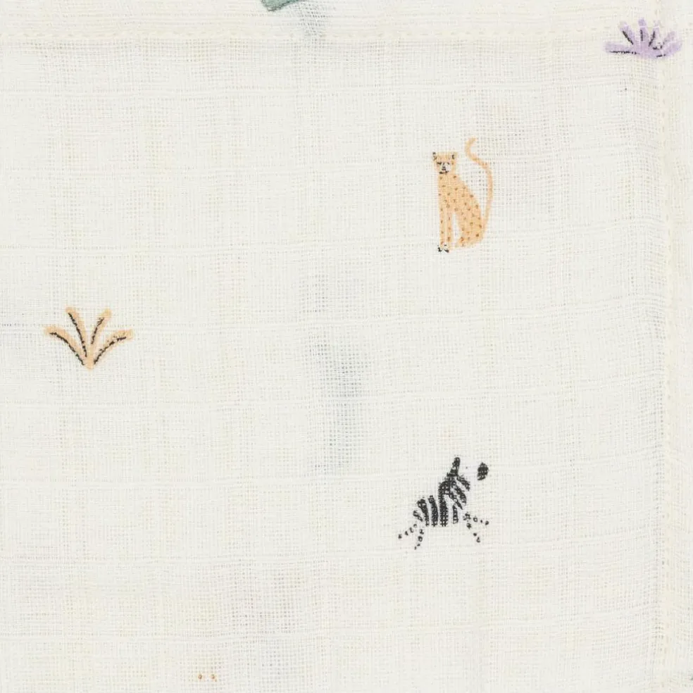 Lot de 3 mini langes en gaze de coton Jungle Jambo (31 x 31 cm)