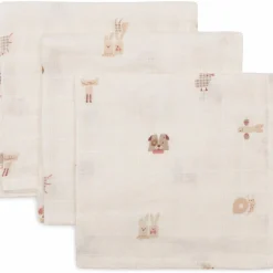 Lot de 3 mini langes en gaze de coton Animal Friends (31 x 31 cm)