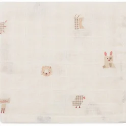 Lot de 3 mini langes en gaze de coton Animal Friends (31 x 31 cm)
