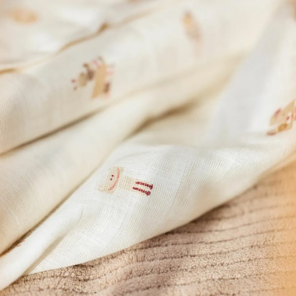 Lot de 3 mini langes en gaze de coton Animal Friends (31 x 31 cm)