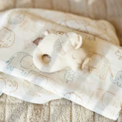 Lot de 3 mini langes en gaze de coton Elephant Tales (31 x 31 cm)