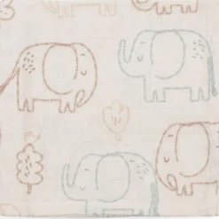 Lot de 3 mini langes en gaze de coton Elephant Tales (31 x 31 cm)