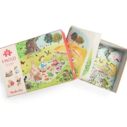 Lot de 4 mini puzzles des saisons La Grande famille (4 x 12 pièces)