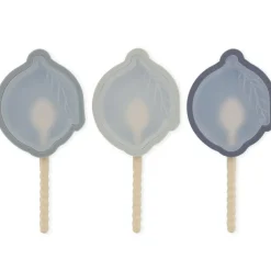 Lot de 3 moules à glaces citron en silicone bleu mix
