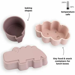 Lot de 3 moules en silicone Happy clouds Rose