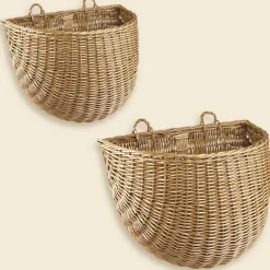 Lot de 2 paniers à suspendre en osier