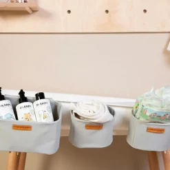 Lot de 3 paniers à suspendre table à langer Evolux gris clair