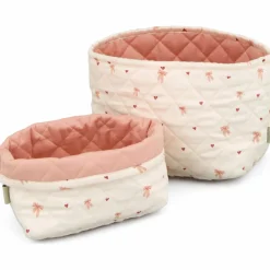 lot de 2 paniers de rangement matelassés Bows