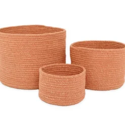 Lot de 3 paniers de rangement Ilse ambre