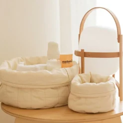 Lot de 2 paniers de rangement bamboo naturel (20 x 30 cm)