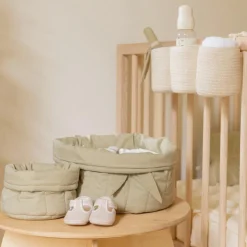 Lot de 2 paniers de rangement bamboo olive (20 x 30 cm)