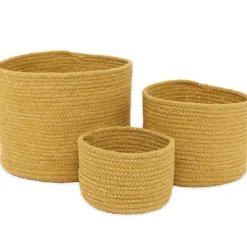 Lot de 3 paniers de rangement Ilse miel