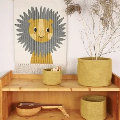 Lot de 3 paniers de rangement Ilse miel