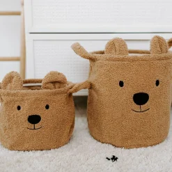 Lot de 3 paniers Teddy beige