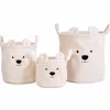 Lot de 3 paniers Teddy écru