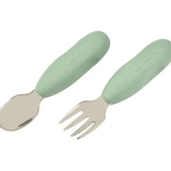 Lot de 2 pré-couverts en inox vert sauge