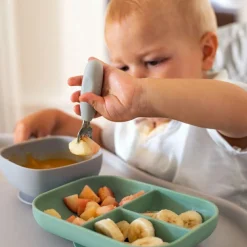 Lot de 2 pré-couverts inox gris velours