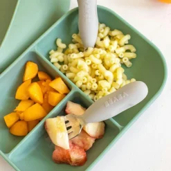 Lot de 2 pré-couverts inox gris velours