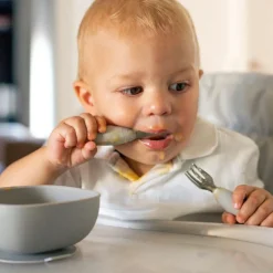 Lot de 2 pré-couverts inox gris velours