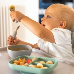 Lot de 2 pré-couverts inox gris velours