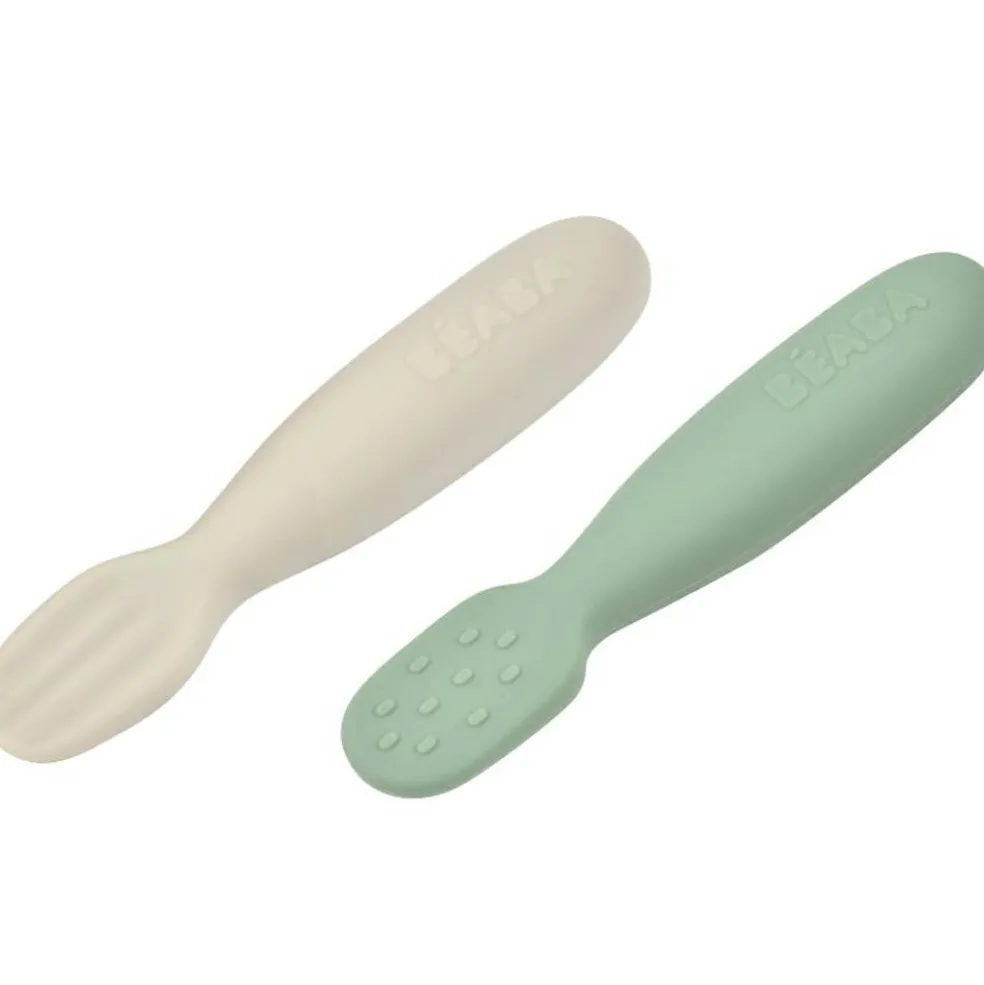 Lot de 2 pré-cuillères en silicone vert sauge