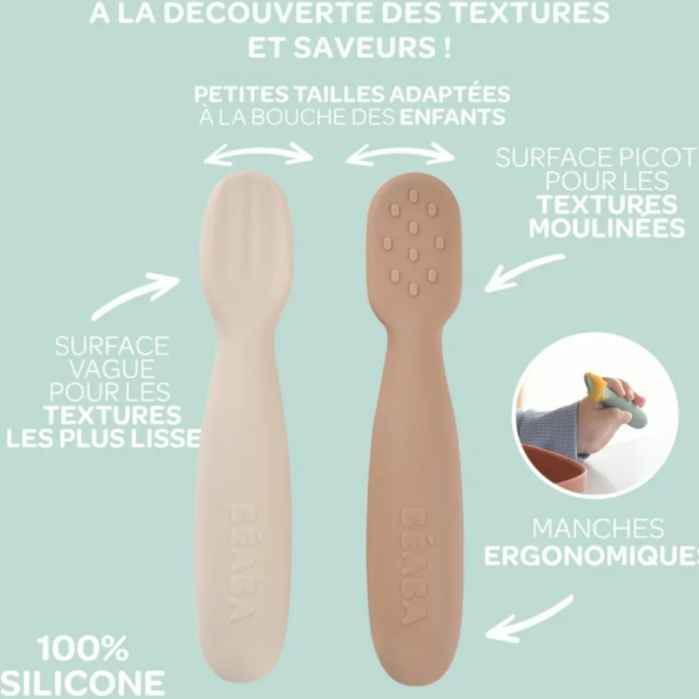 Lot de 2 précuillères en silicone Pralin et Argile