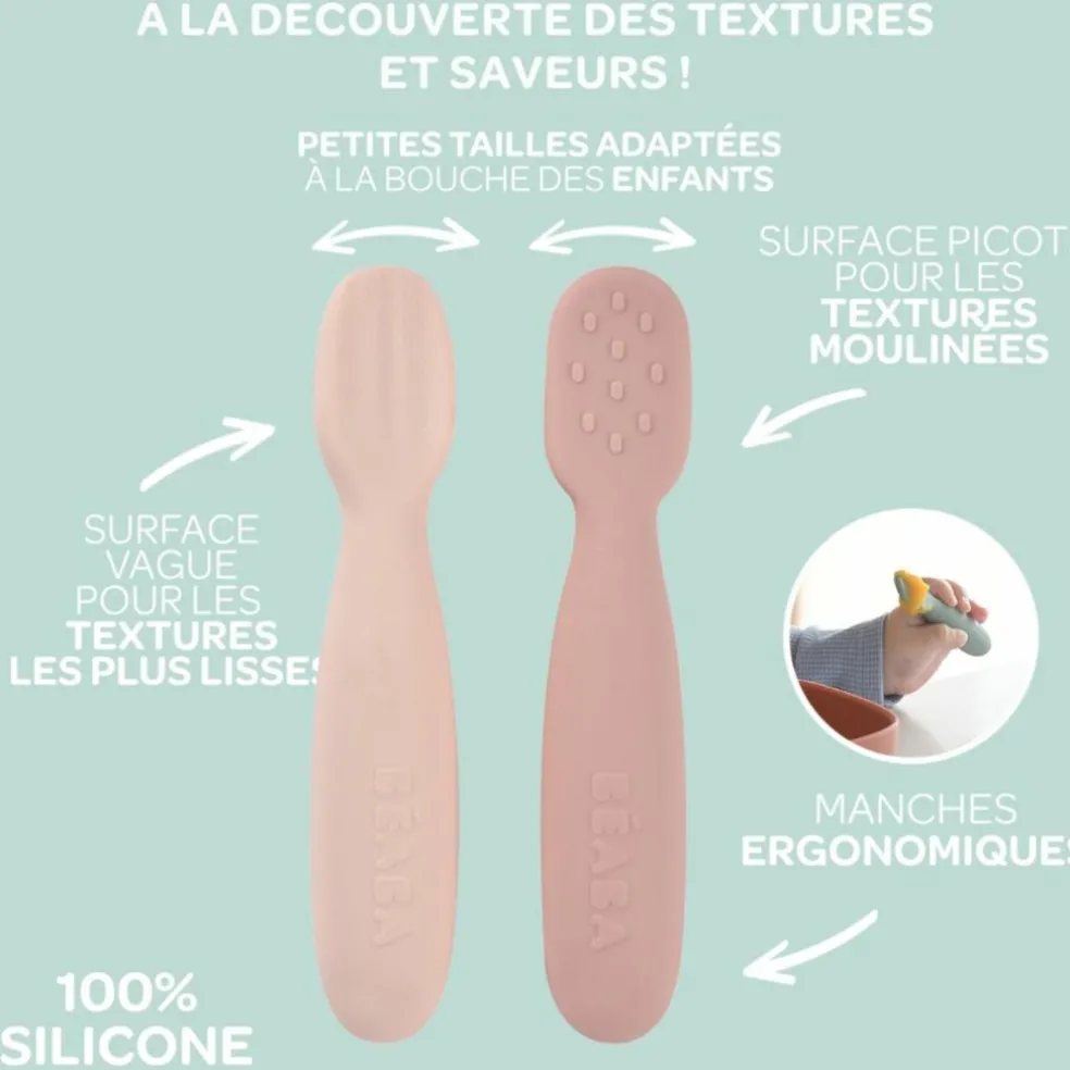 Lot de 2 précuillères en silicone Barbe à papa et Guimauve