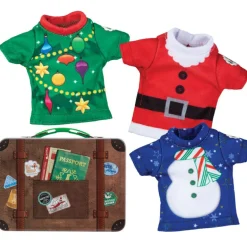 Lot de 3 pullovers Noël avec valise pour lutin farceur