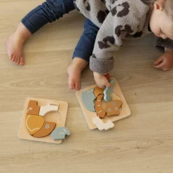 Lot de 2 puzzles bébé en bois