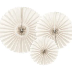 Lot de 3 rosettes décoratives beige