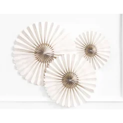 Lot de 3 rosettes décoratives beige
