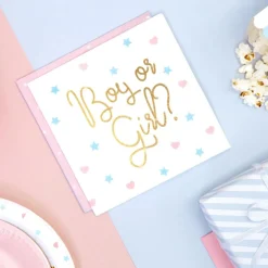 Lot de 20 serviettes Boy or Girl? (33 x 33 cm)