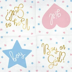 Lot de 20 serviettes Boy or Girl? (33 x 33 cm)