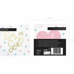 Lot de 20 serviettes Boy or Girl? (33 x 33 cm)