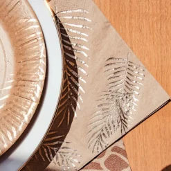 Lot de 16 serviettes en papier kraft Tropi Chic palmier