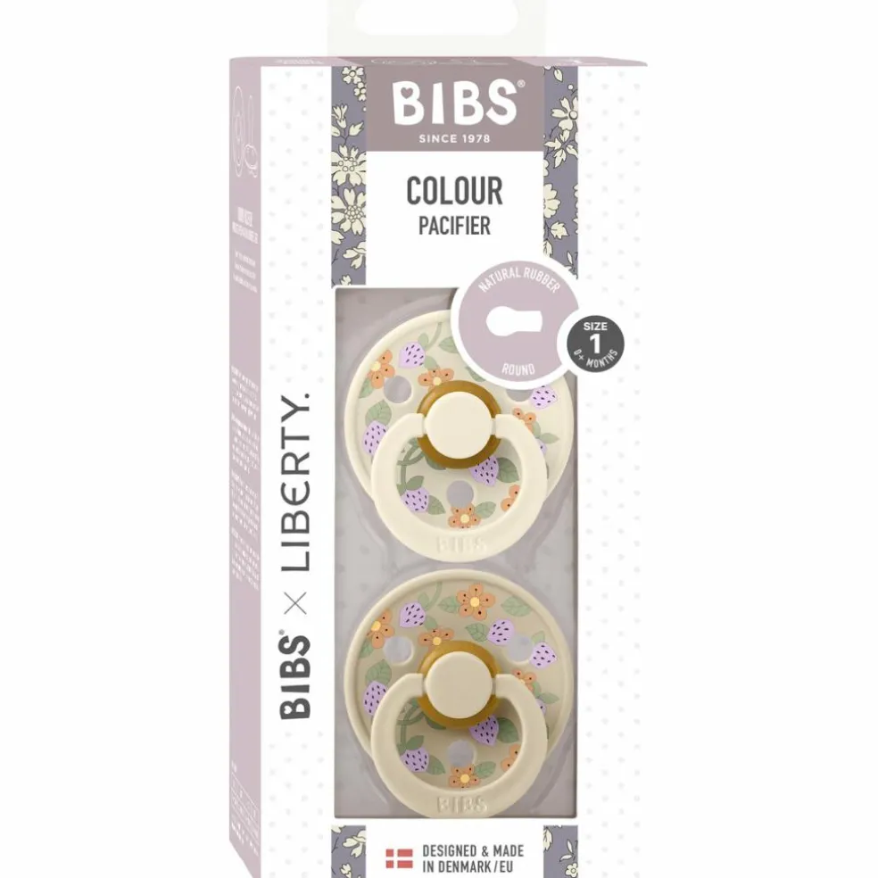 Lot de 2 sucettes en latex Colour Strawberries-Cream (0-6 mois)