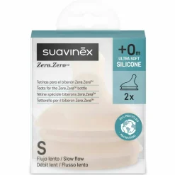 Lot de 2 tétines anti-colique pour biberon e Zerø.Zerø Débit Lent - S Light